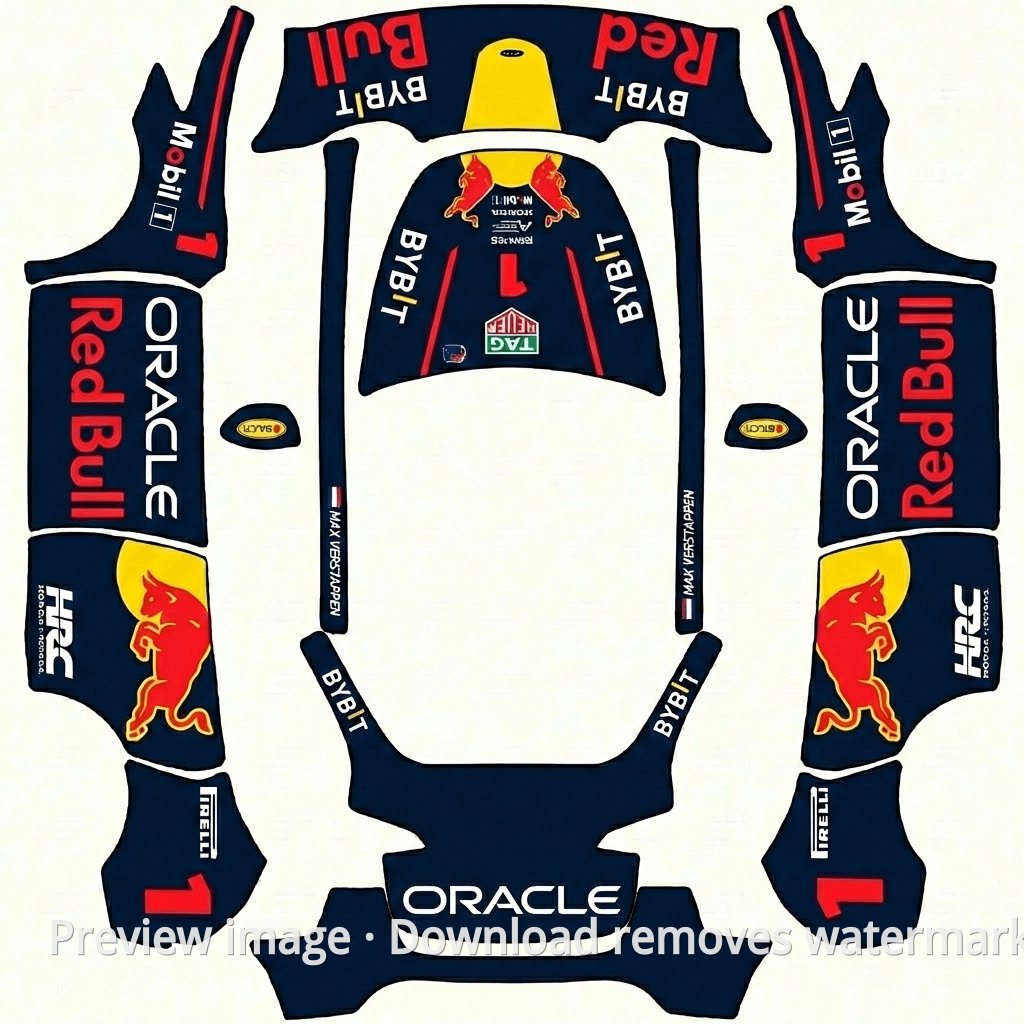 2024 Verstappen Season Model Y Wrap Template