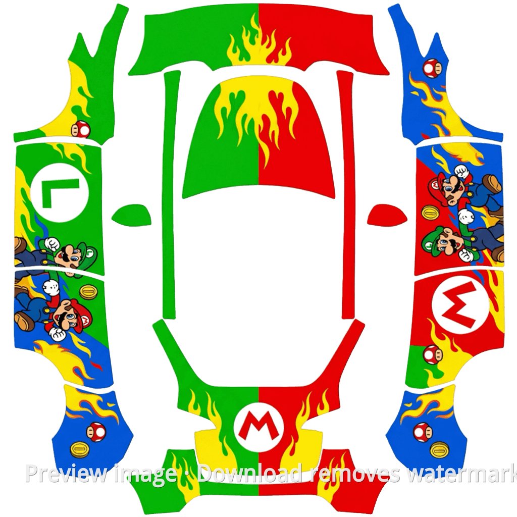 Mario Premium Skin Template - Model Y