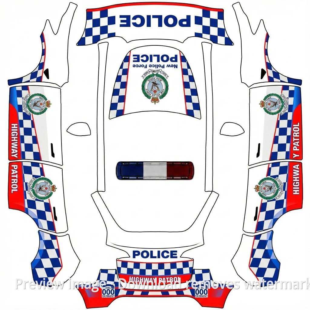 Police Car Wrap Design - Model Y