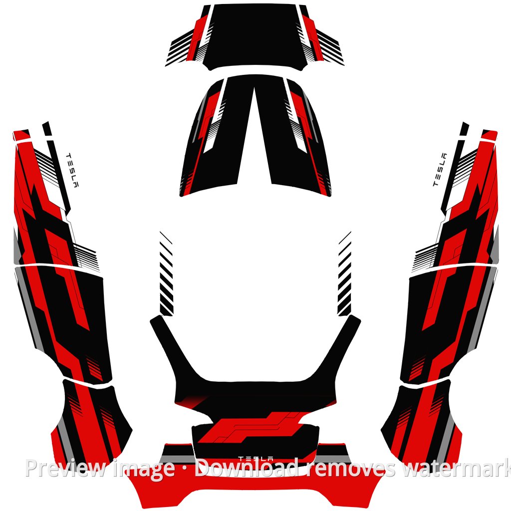 Stripe Livery 02 Model Y Wrap Template