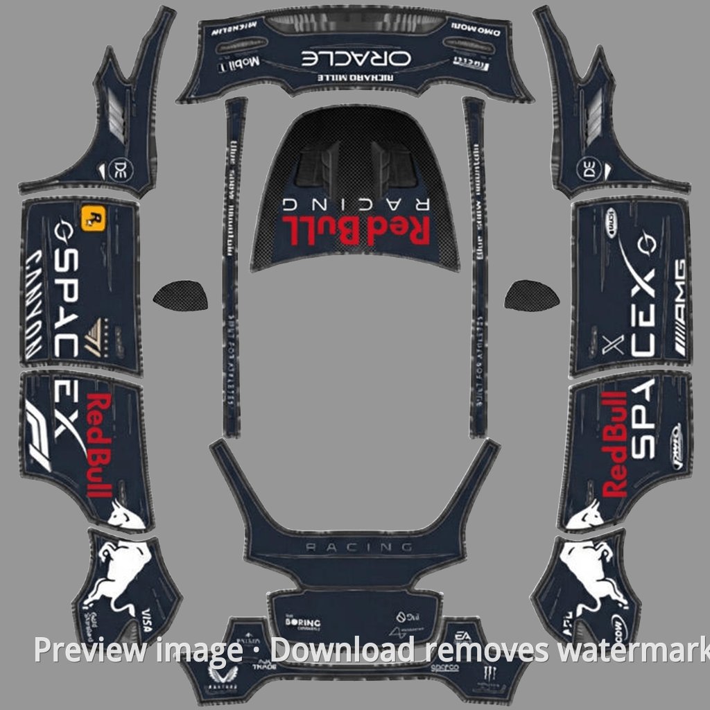 Red Bull Racing Deep Blue Theme - Model Y