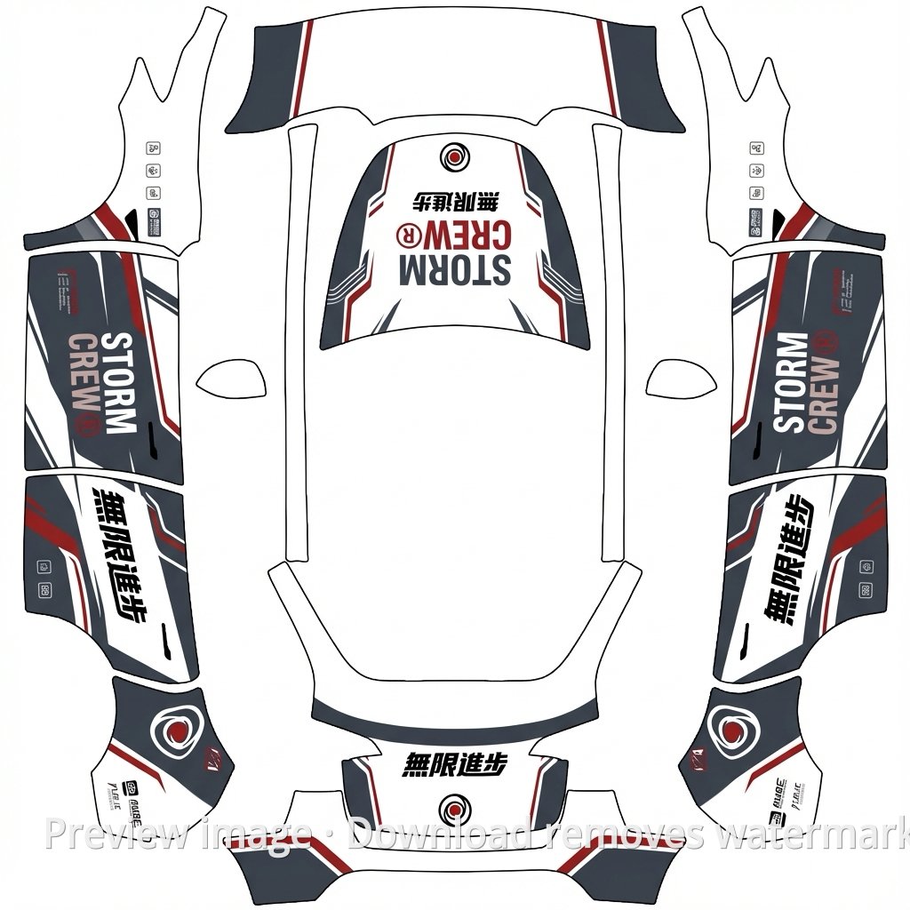 Cool Racing Model Y Wrap Template