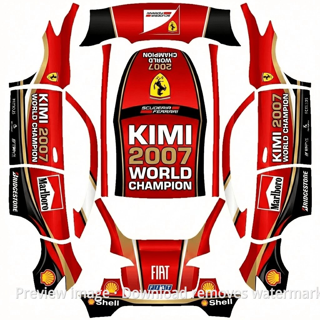Model Y Kimi Raikkonen 2007 Champion Limited Edition Wrap Template