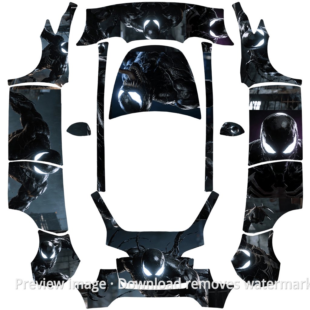 Venom Theme Model Y Wrap Template