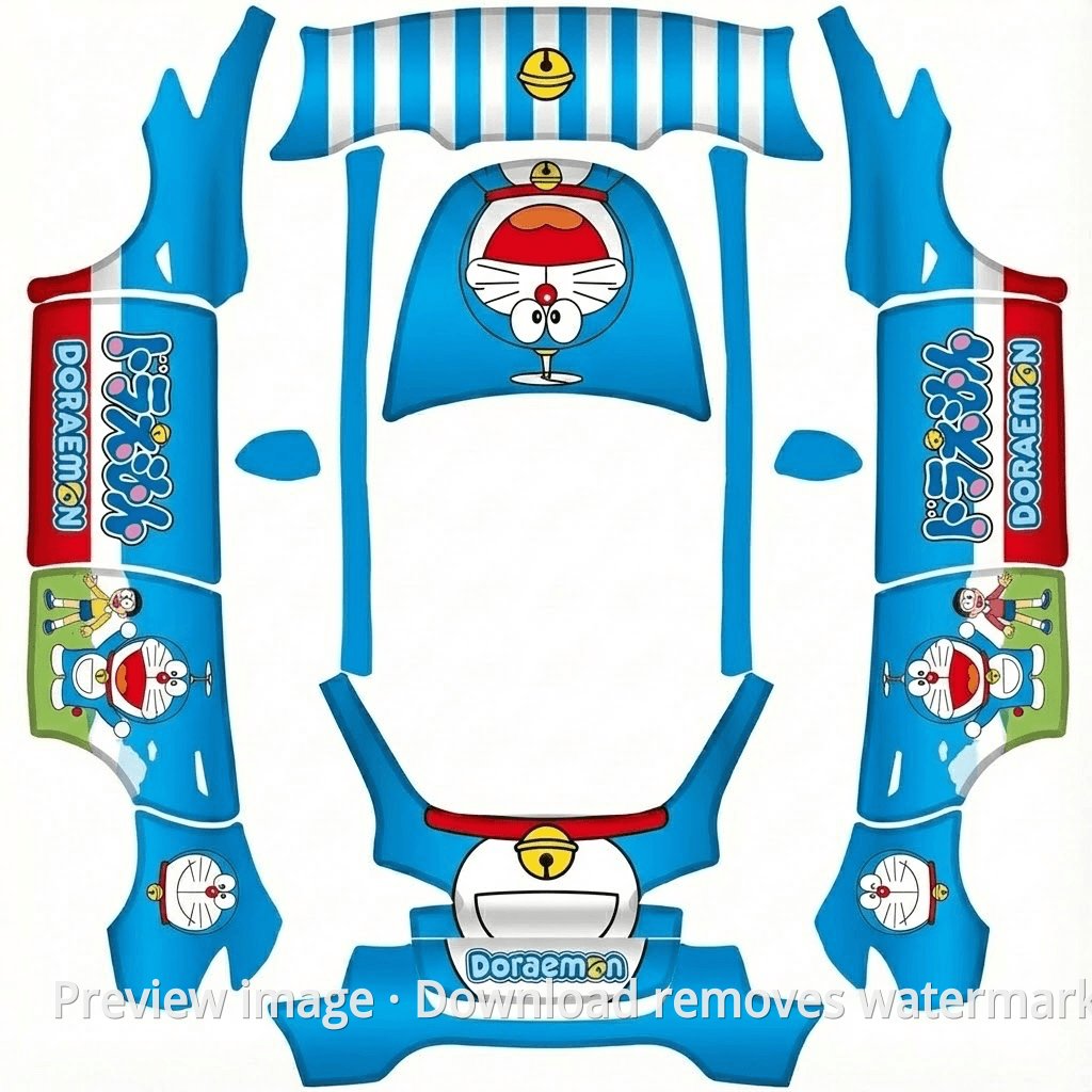 Model Y Doraemon Theme Wrap Template