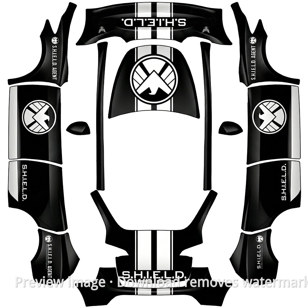 Model Y S.H.I.E.L.D. Theme Wrap Template