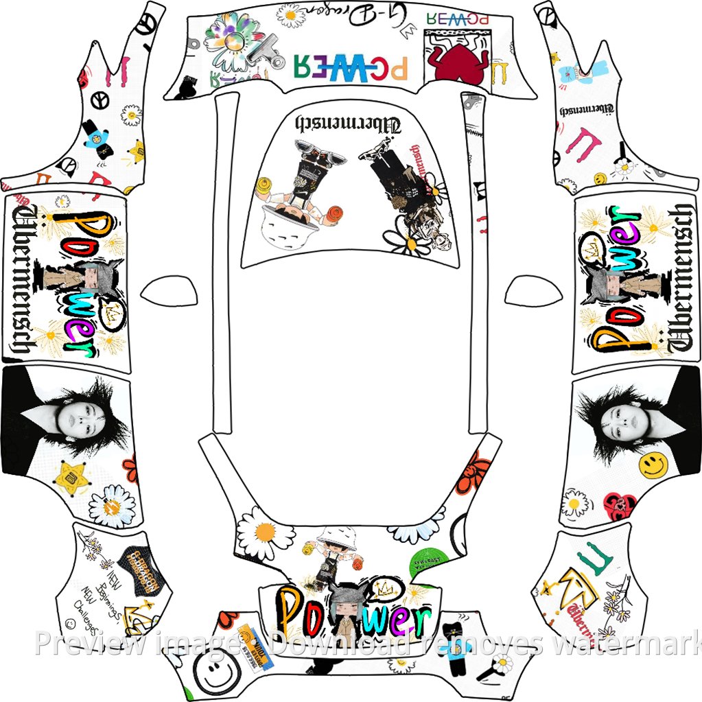 Model Y G-Dragon Theme Wrap Template
