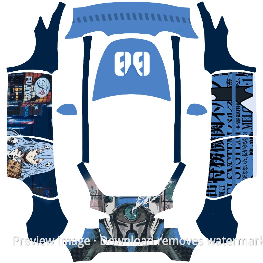 Model Y EVA-00 Rei Ayanami Unit-00 Theme Wrap Template