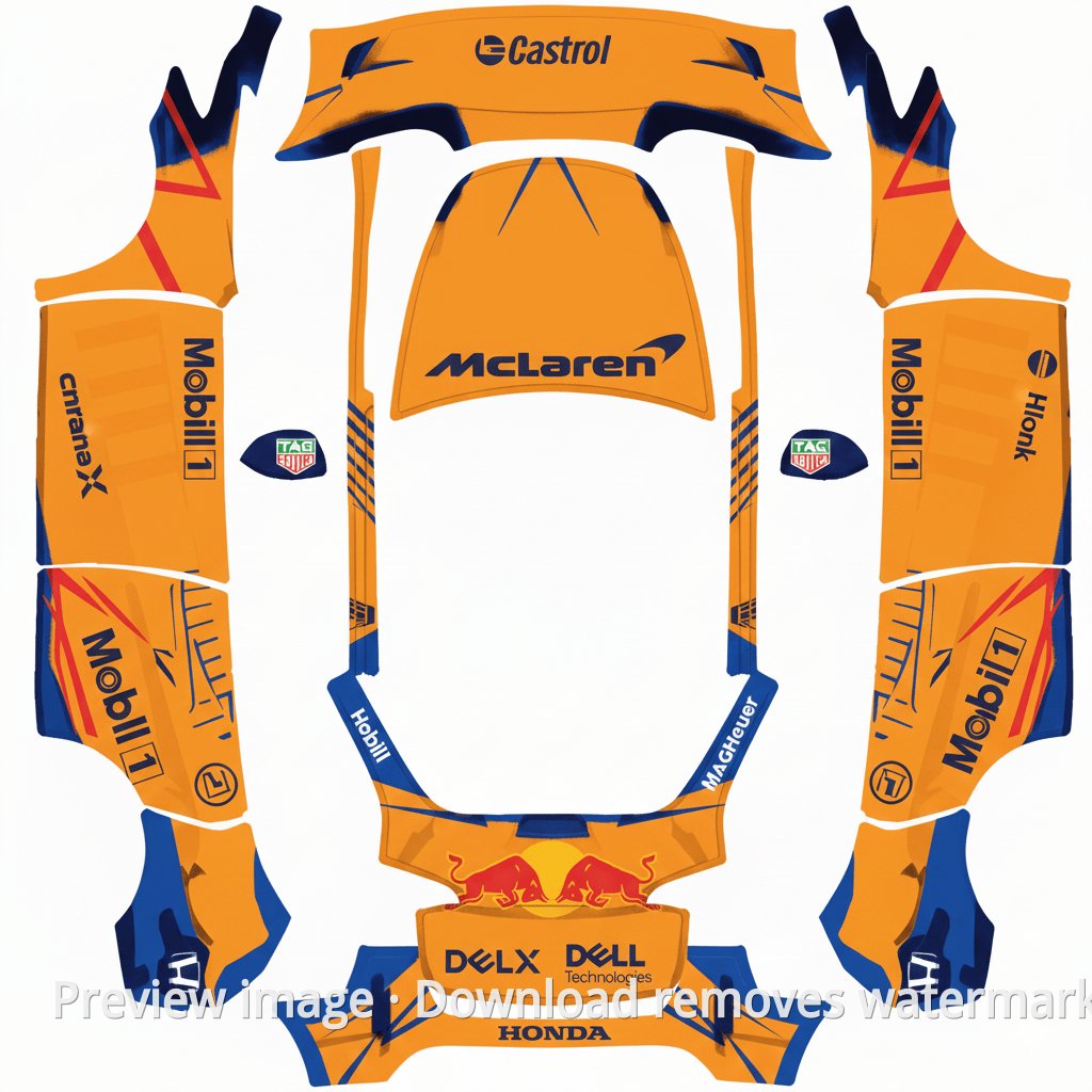 Model Y McLaren Theme Wrap Template