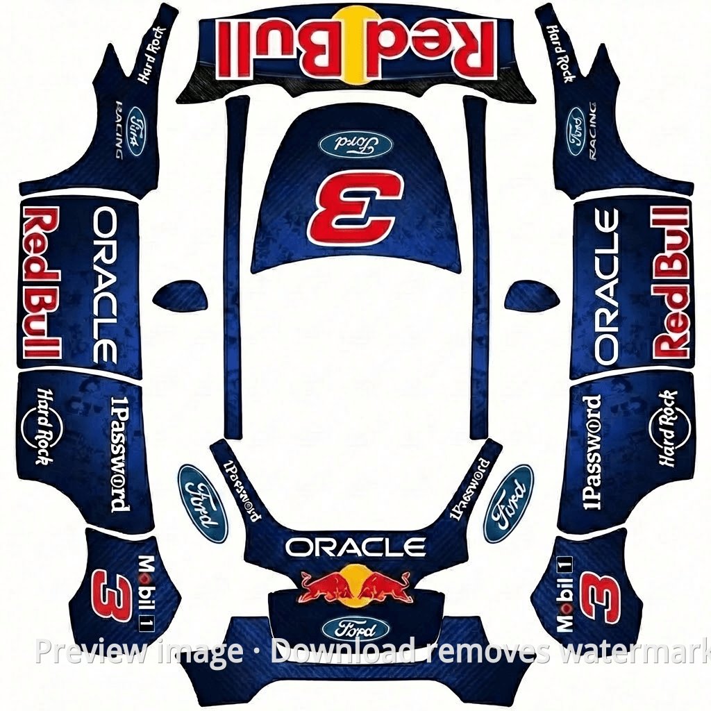 Model Y Verstappen RB22 Theme Wrap Template