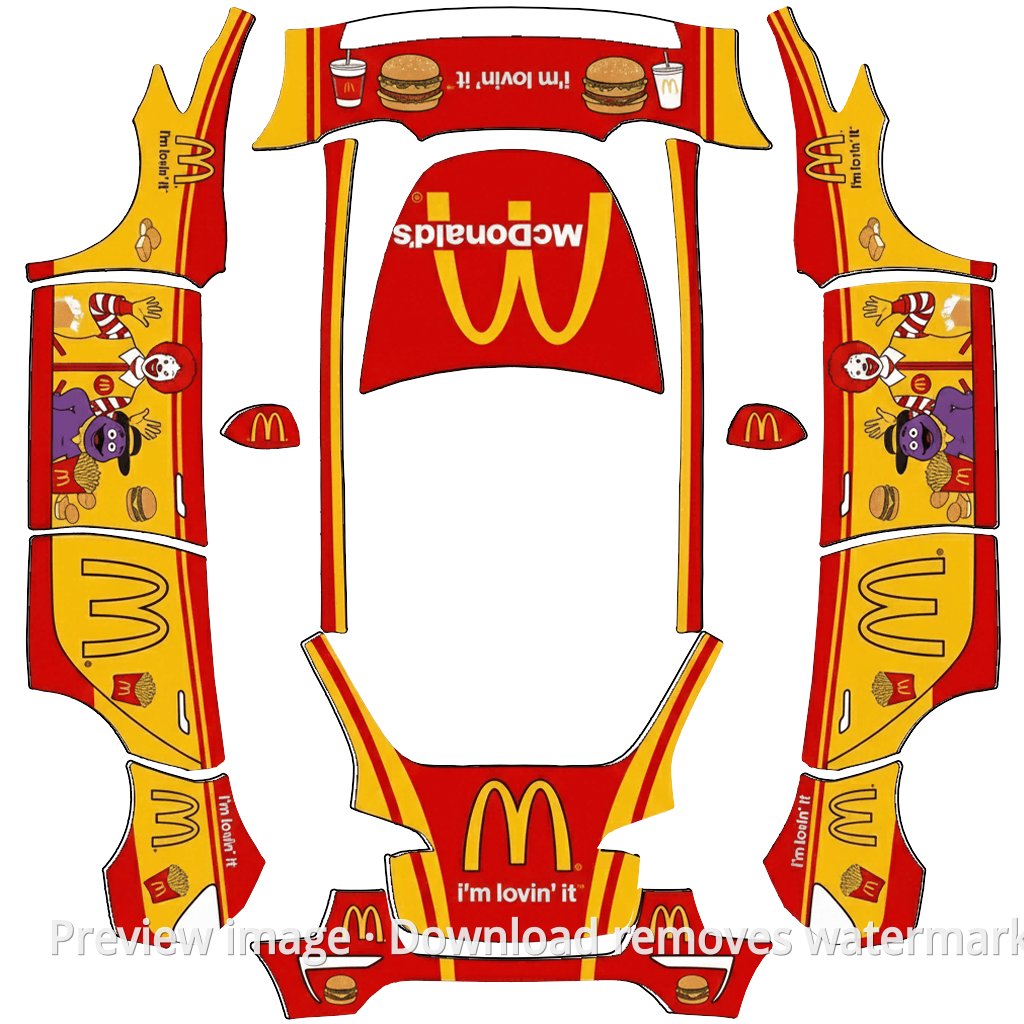 McDonald's Theme Model Y Wrap Template