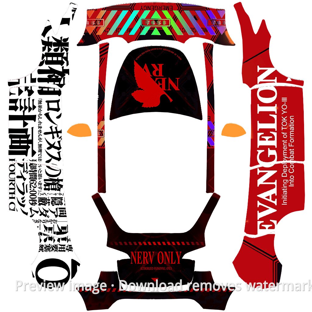 Model Y EVA Neon Genesis Evangelion Theme Wrap Template