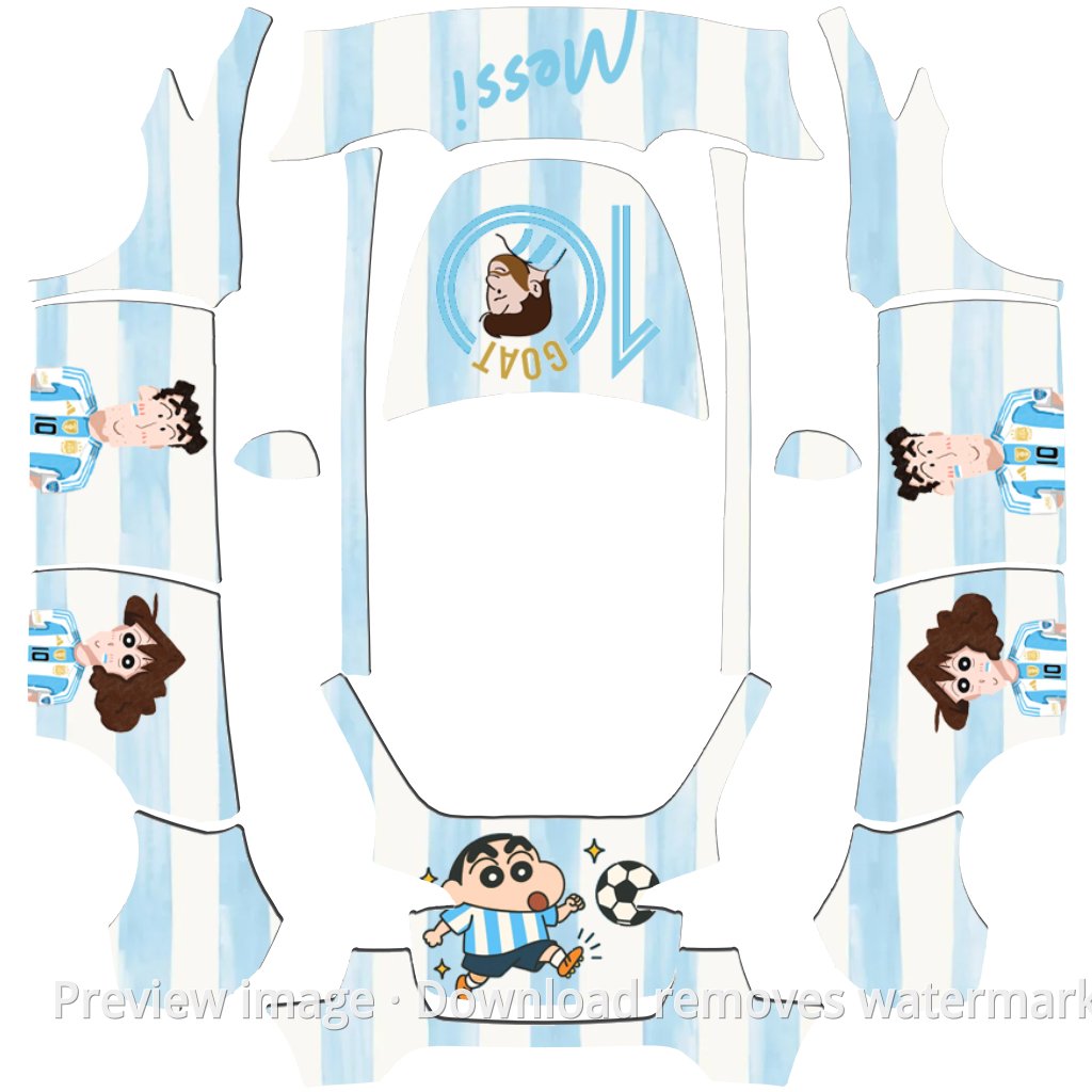 Model Y Crayon Shin-chan Messi Theme Wrap Template