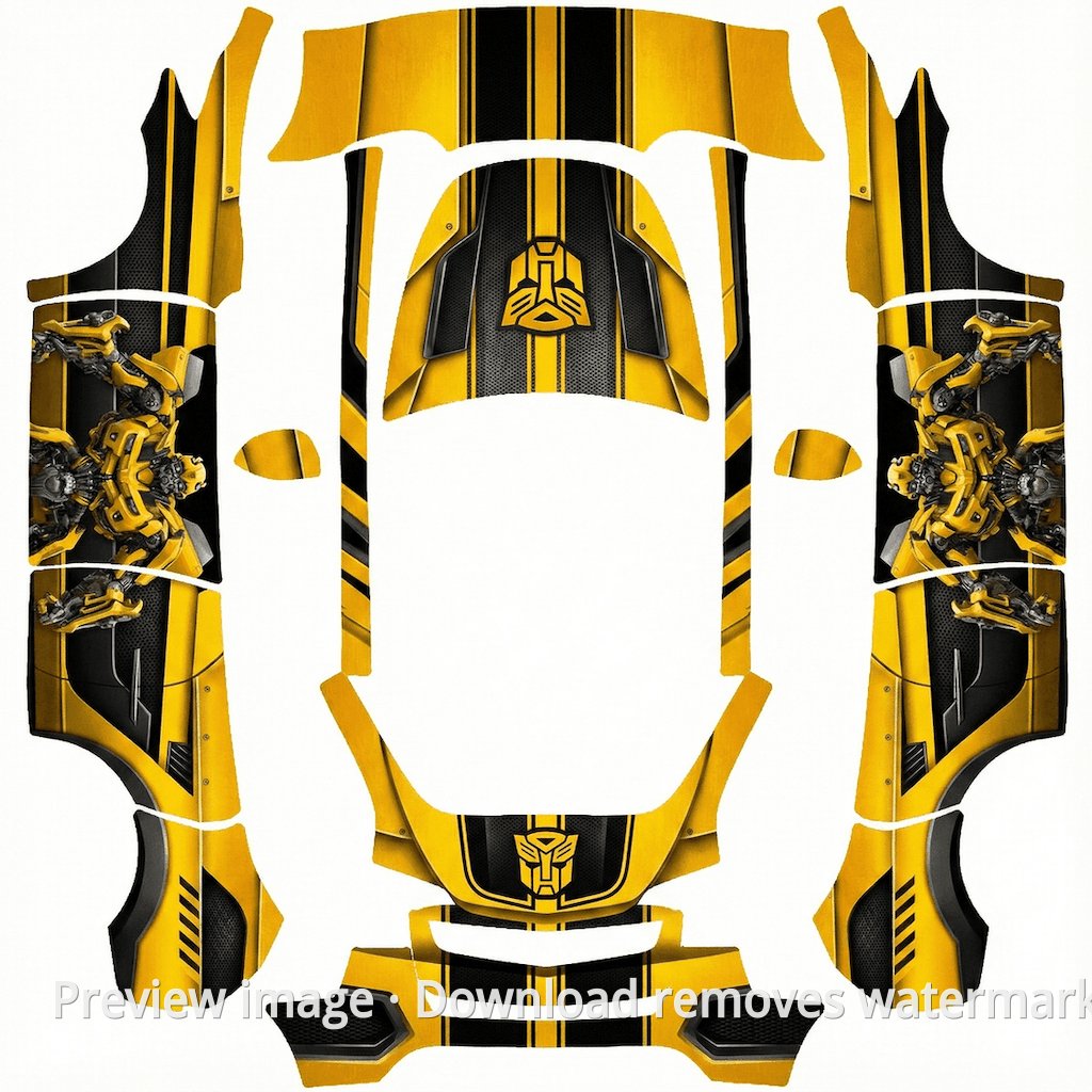 Model Y Bumblebee Theme Wrap Template