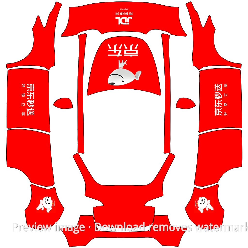 JD Delivery Fun Model Y Wrap Template