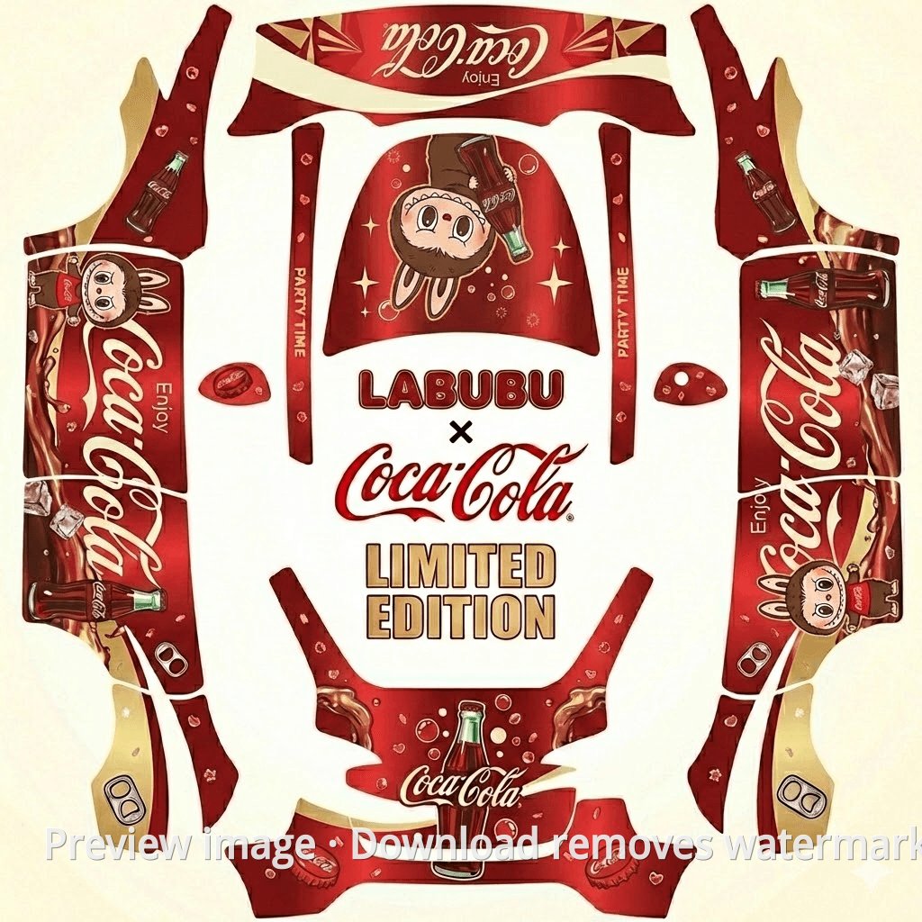 Model Y Cola Labubu Theme Wrap Template
