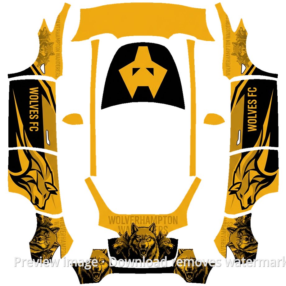Pack Wolf Theme Model Y Wrap Template