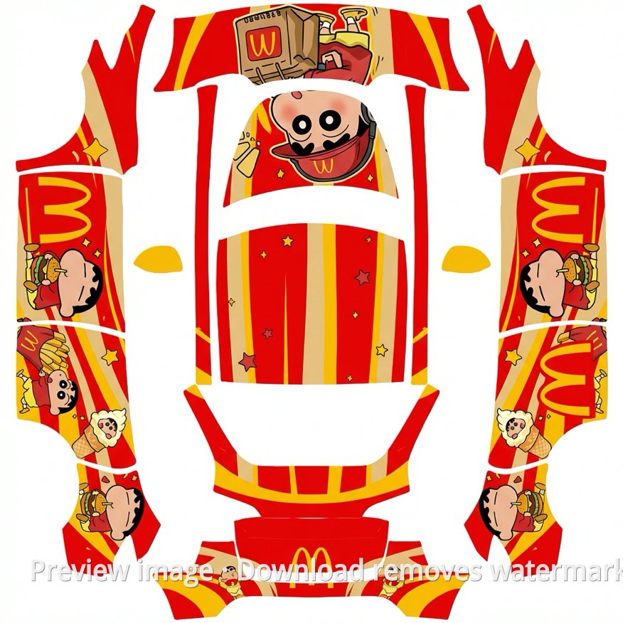 Model Y McDonald's Shin-chan Theme Wrap Template