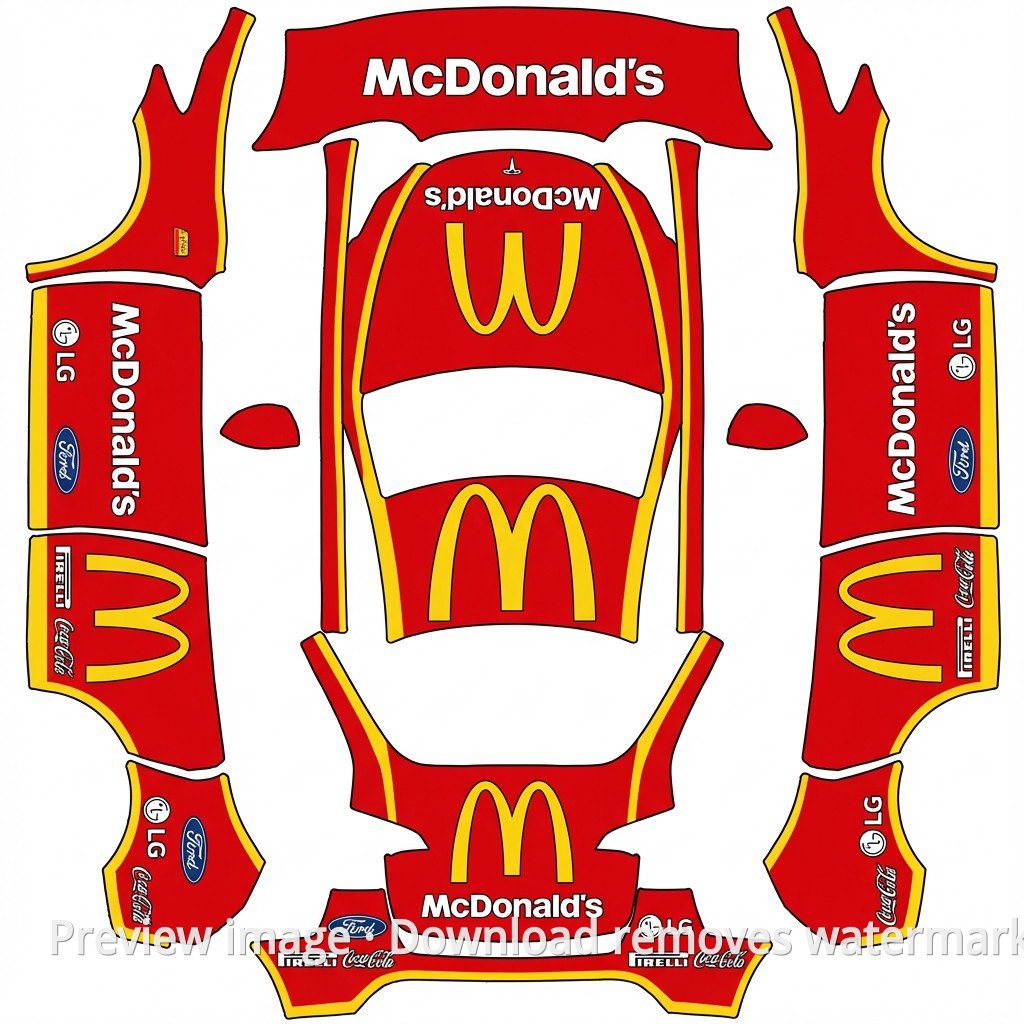 Model Y McDonald's Livery Wrap Template