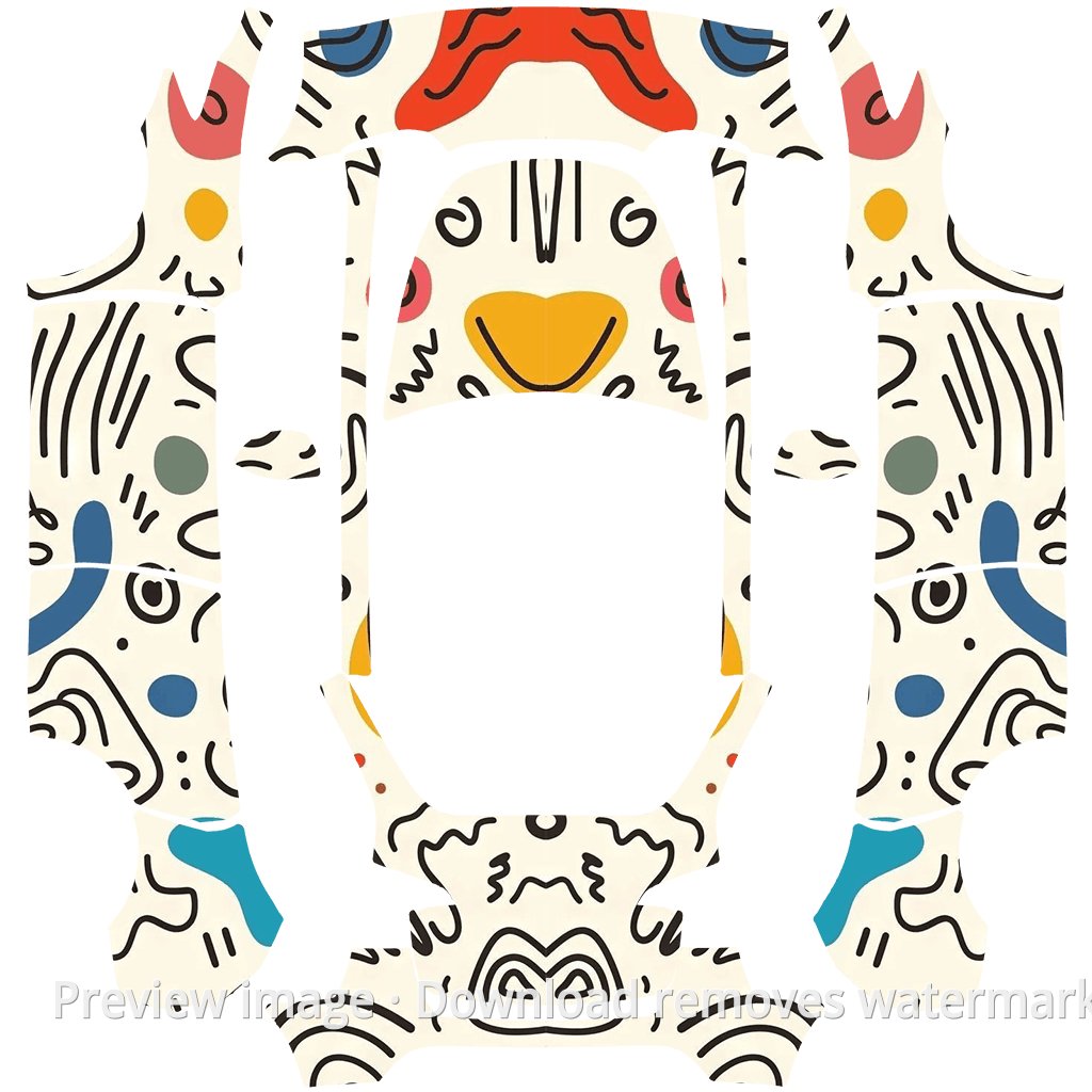 Model Y Minimal Graffiti Wrap Template