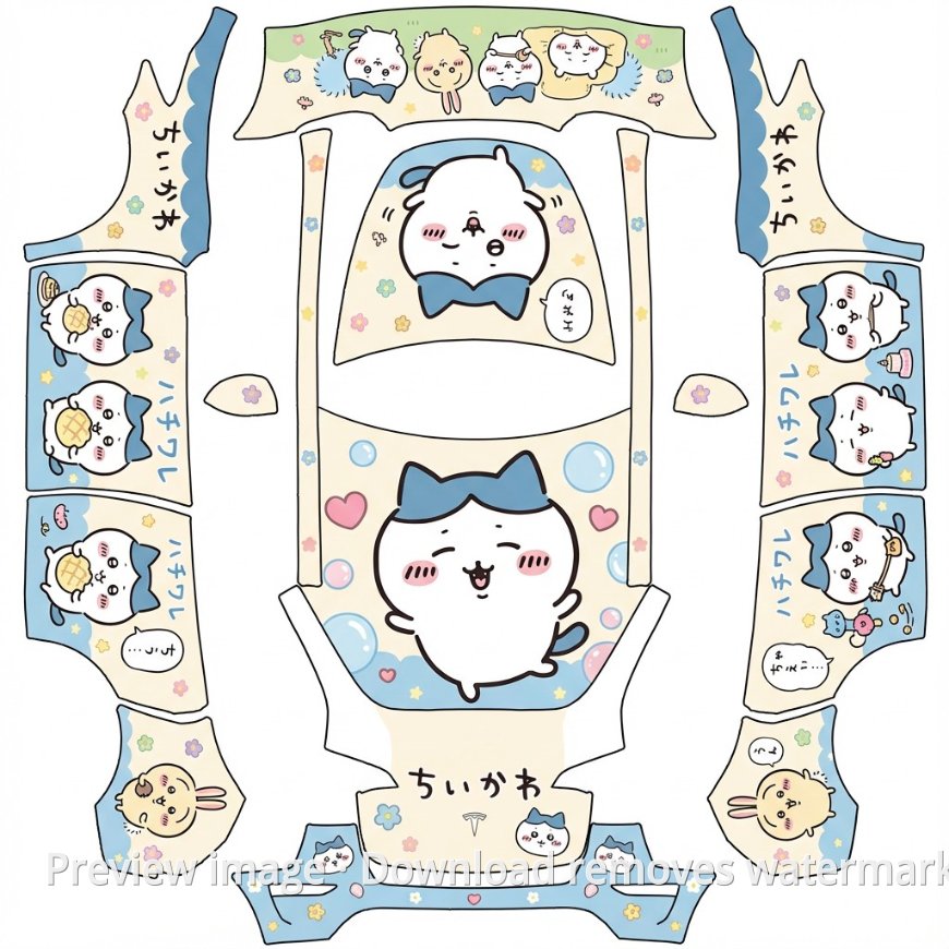 Model Y Chiikawa Theme Wrap Template