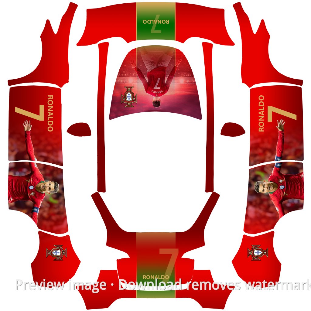 Cristiano Ronaldo Theme Model Y Wrap Template