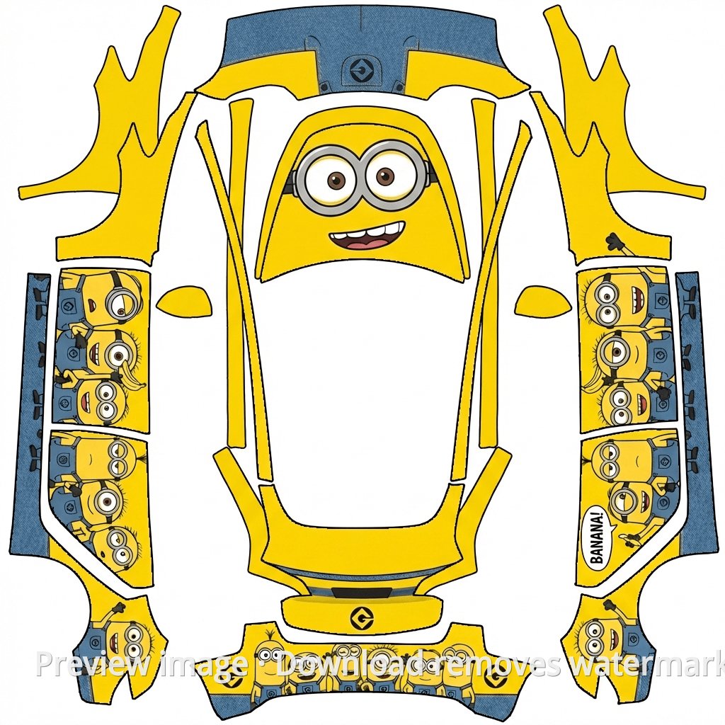 Model Y Minions Theme Wrap Template