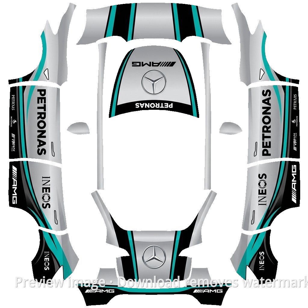 Model Y Mercedes-Benz F1 Wrap Template