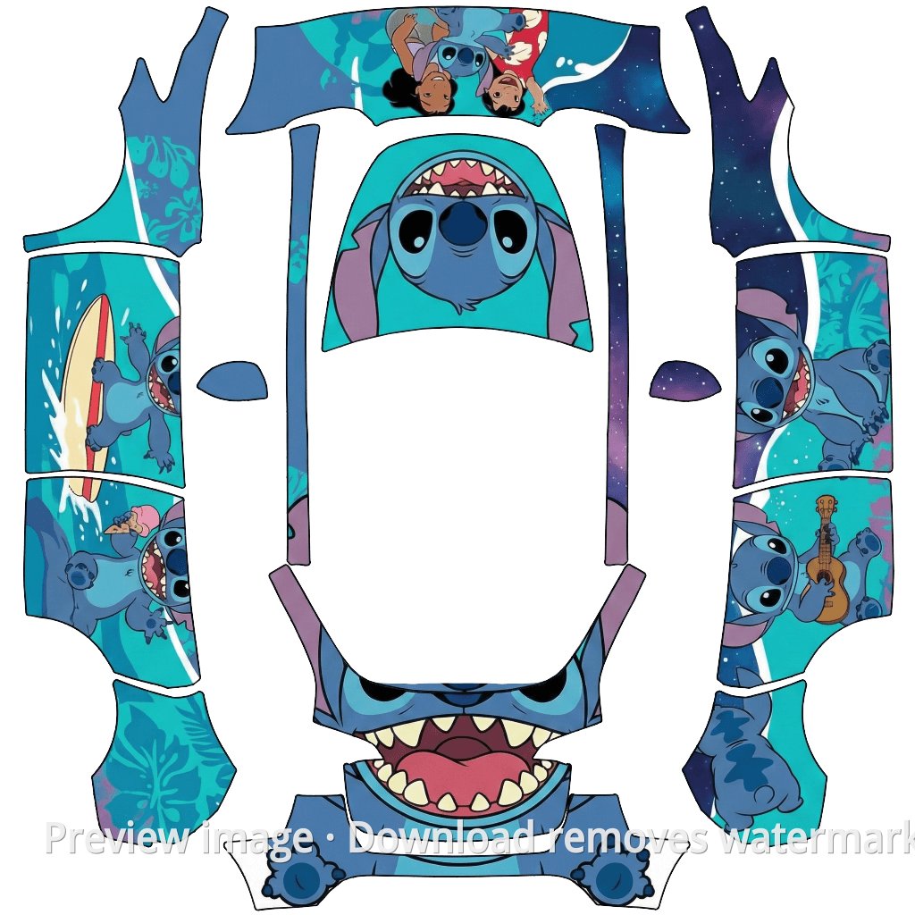 Model Y Stitch Theme Wrap Template
