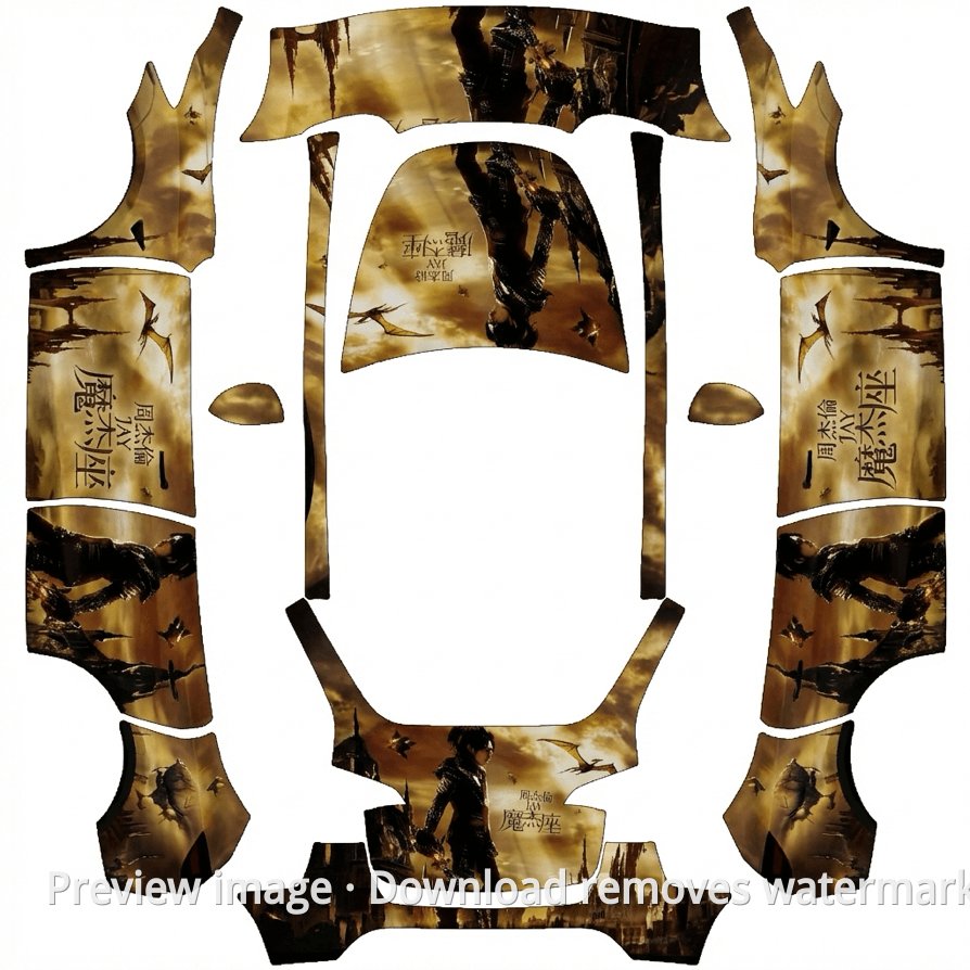 Cool Jay Chou Theme Model Y Wrap Template