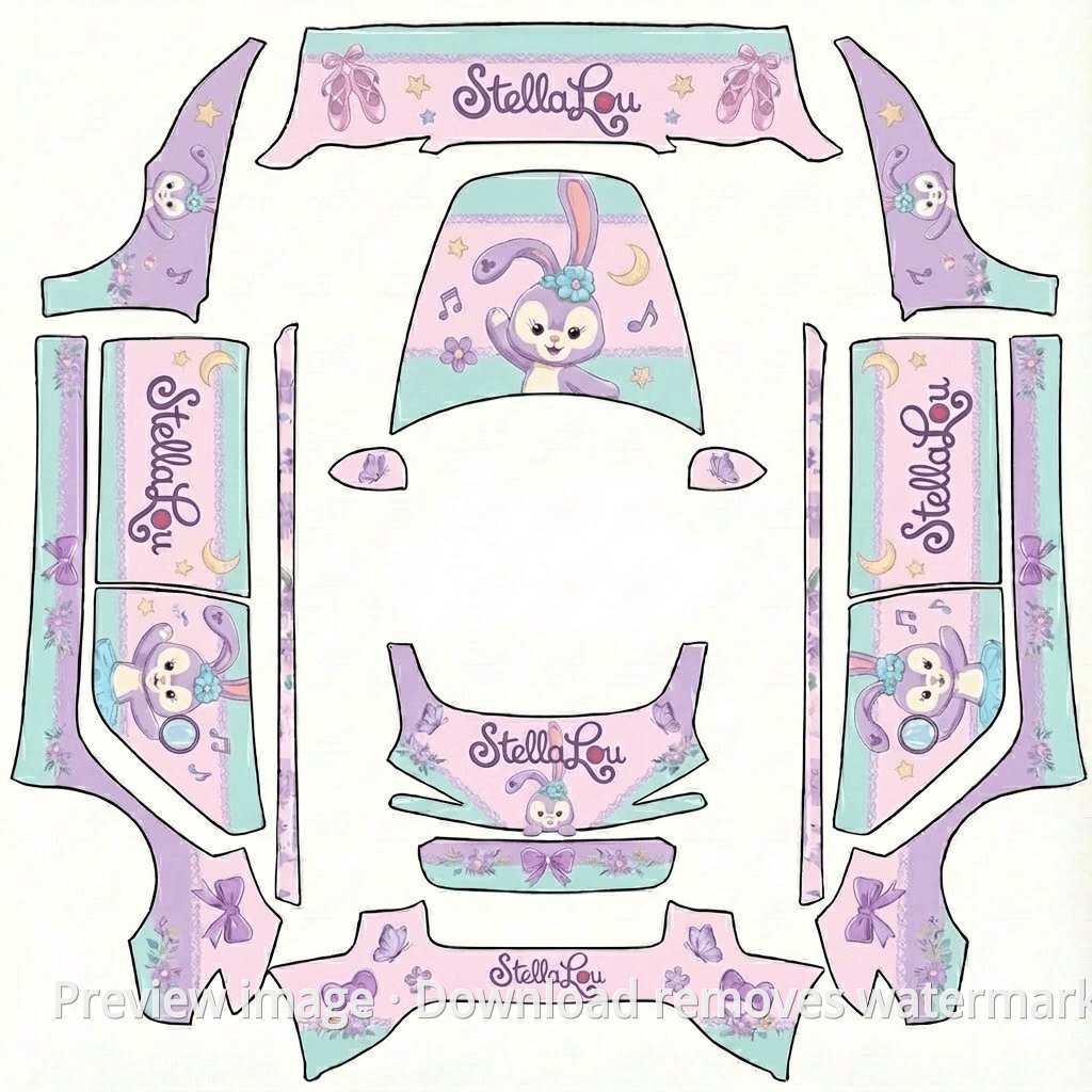 Model Y Disney StellaLou Theme Wrap Template