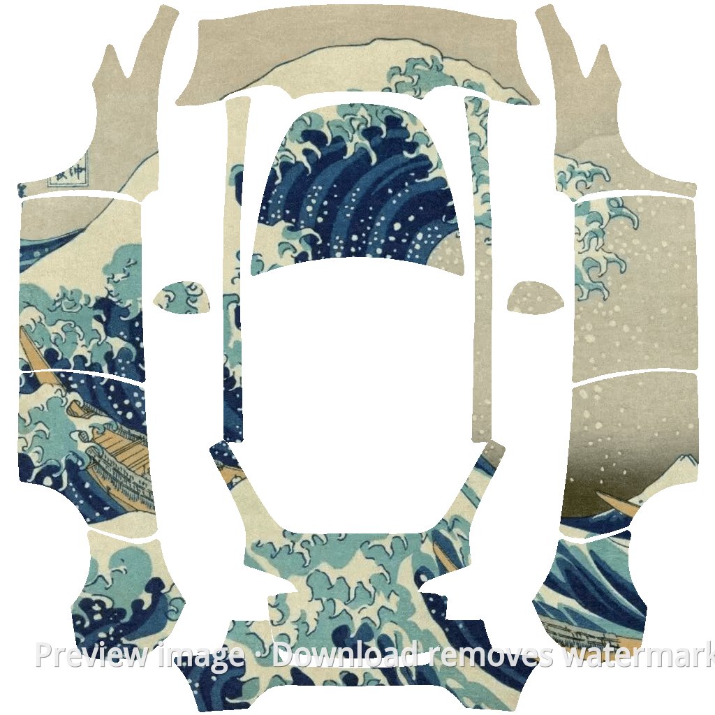Kanagawa Wave Skin - Model Y