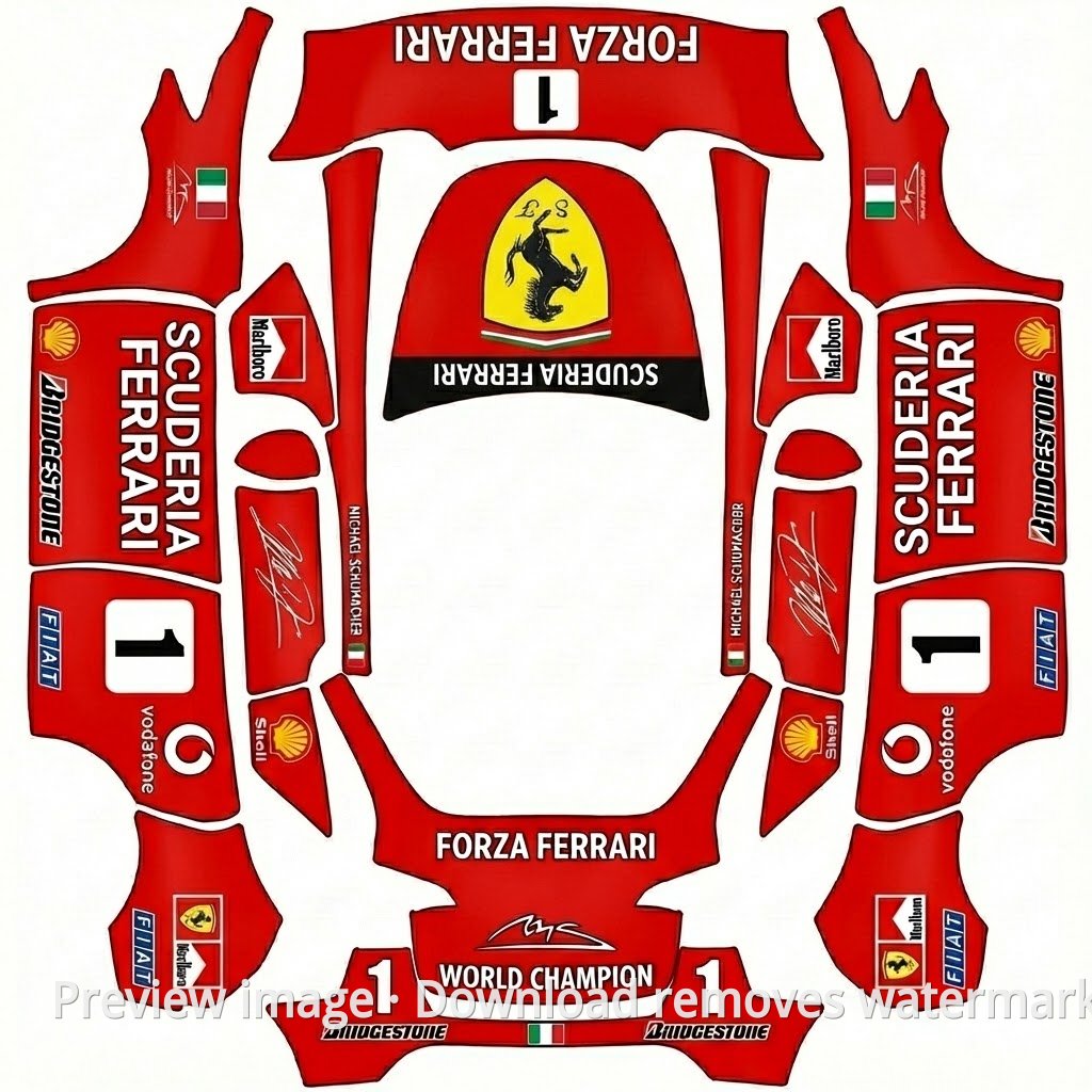 Model Y Ferrari Schumacher Theme Wrap Template