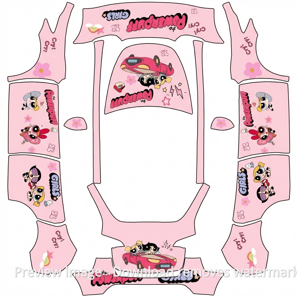 Model Y The Powerpuff Girls Theme Wrap Template