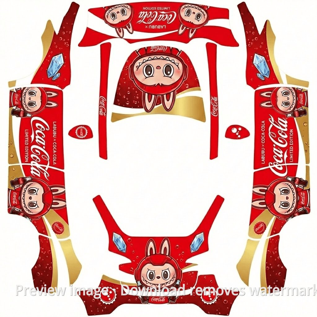 Model Y Labubu Coca-Cola Limited Theme Wrap Template