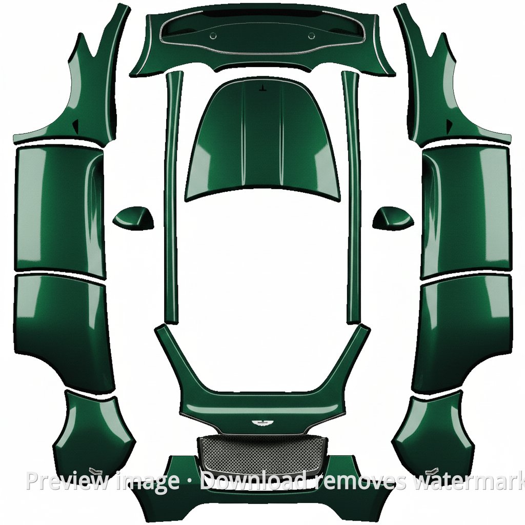 Model Y Aston Martin Theme Wrap Template