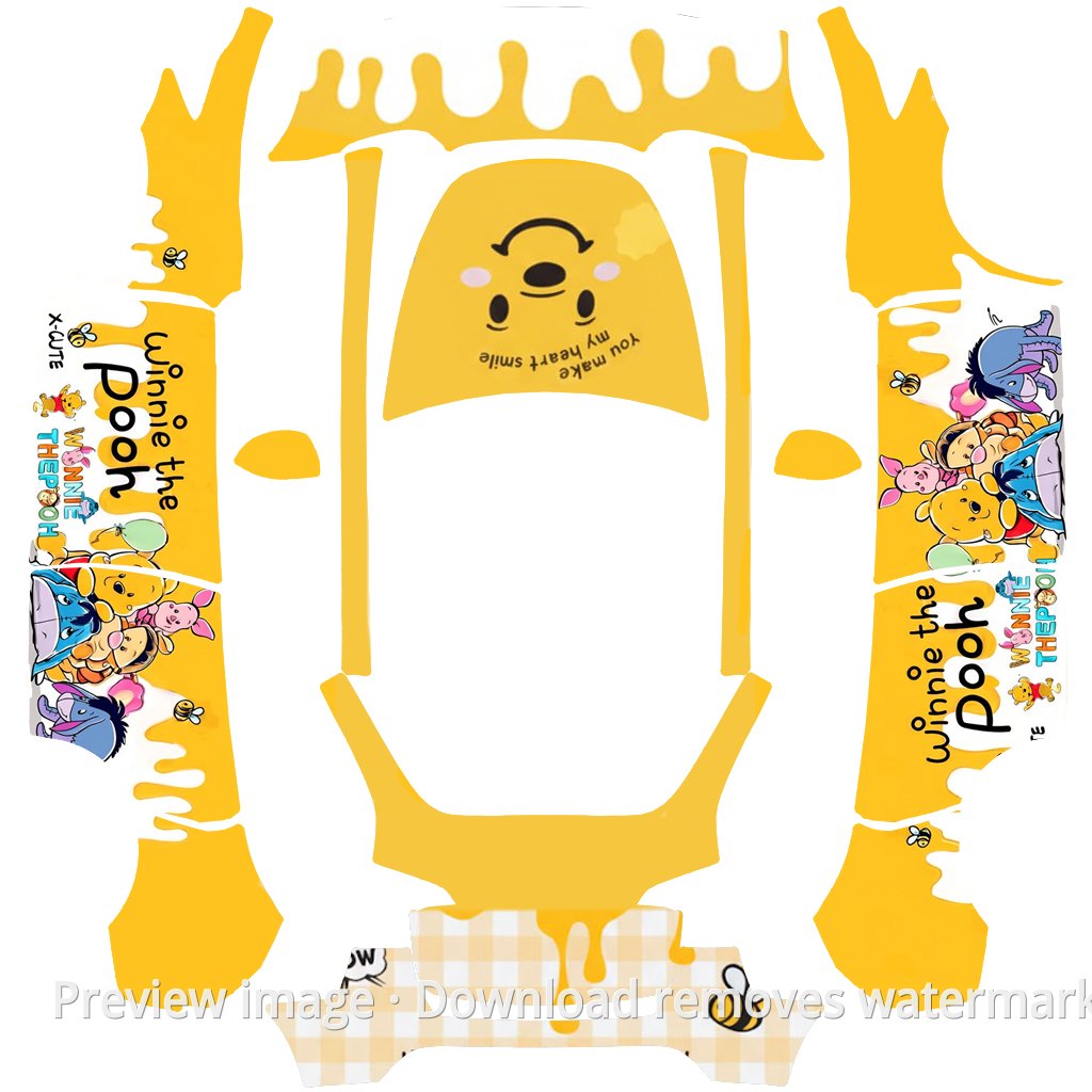 Model Y Winnie the Pooh Theme Wrap Template