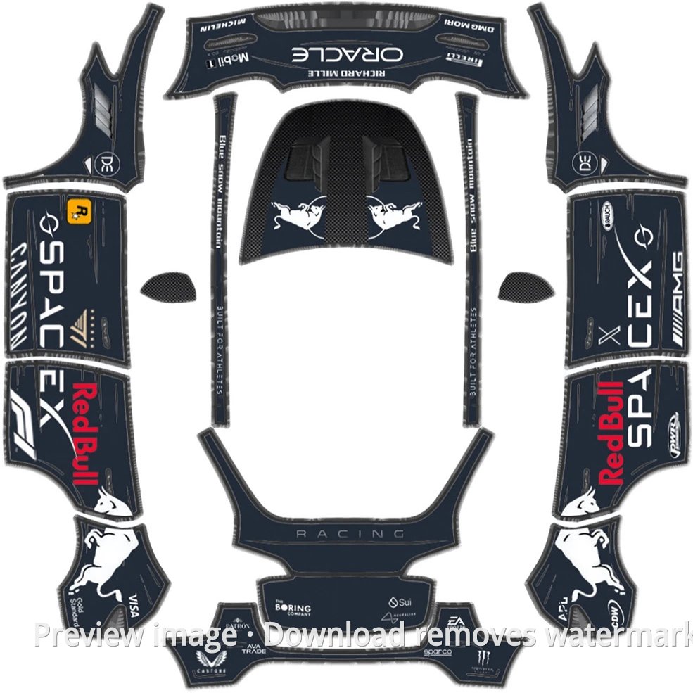 Black Red Bull Theme - Model Y