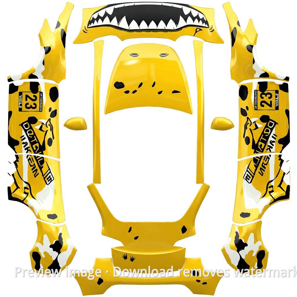 Model Y Tyrannosaurus Theme Wrap Template