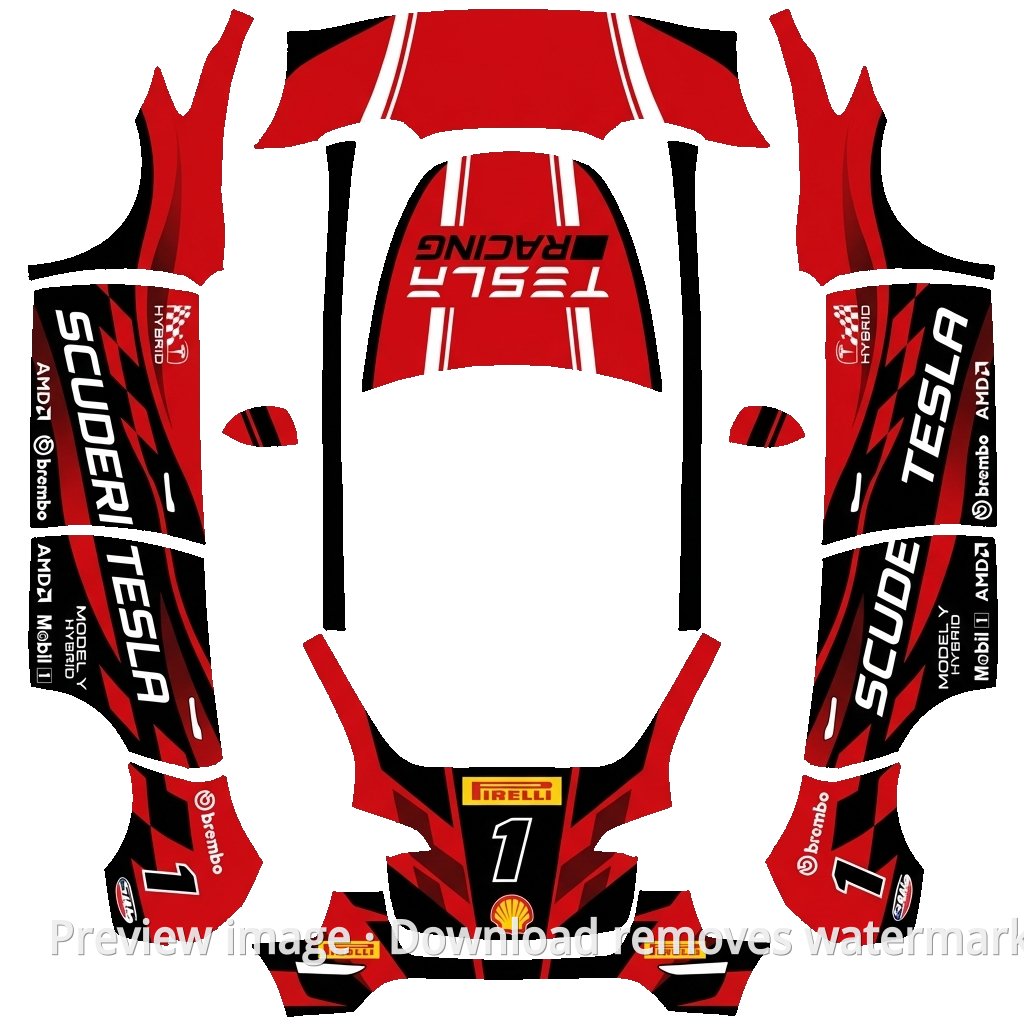 Racing Theme Model Y Wrap Template