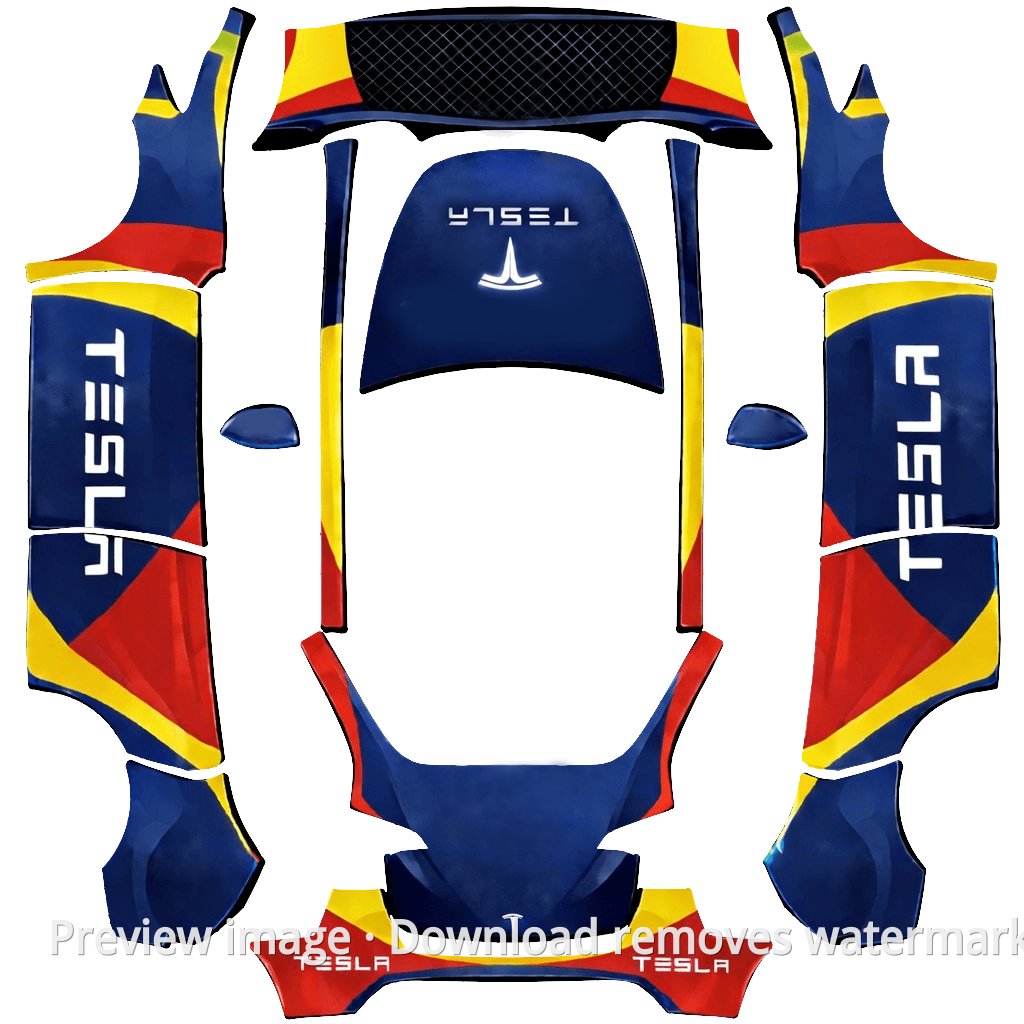 Model Y Toybox Wrap Template