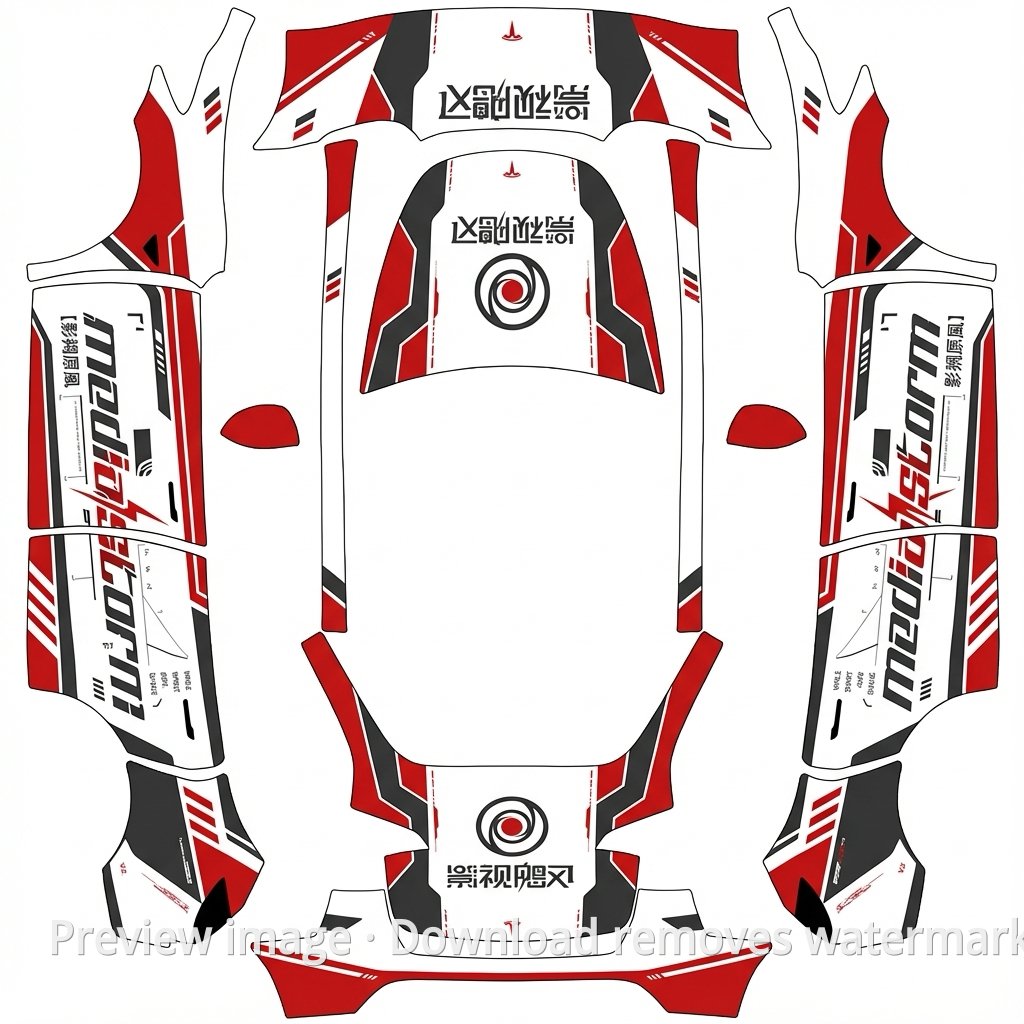 Cool Racing Model Y Wrap Template