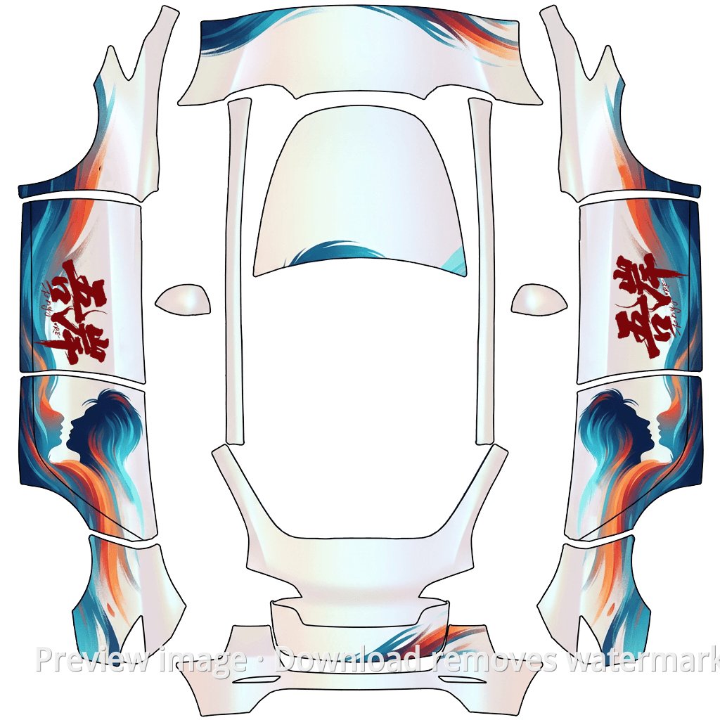 Model Y Abstract Your Sky Theme Wrap Template