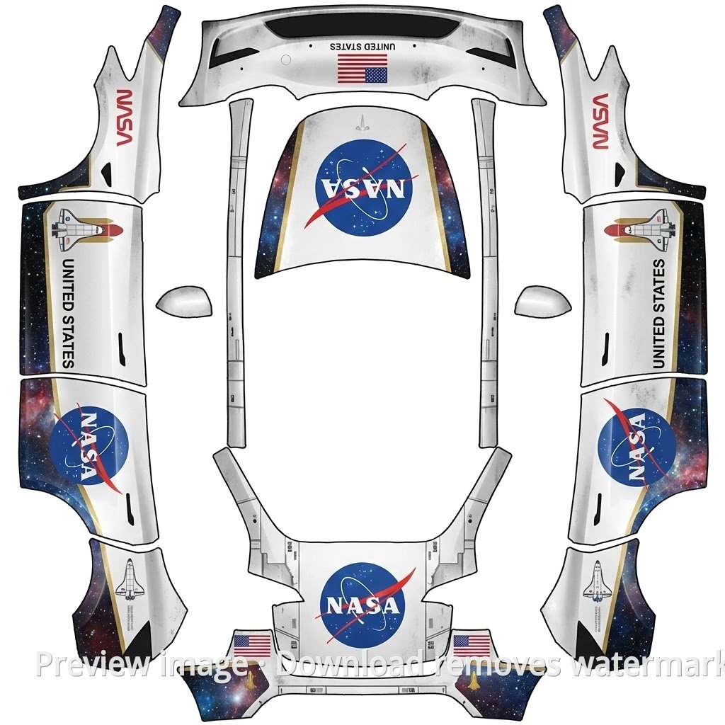Model Y NASA Space Elements Theme Wrap Template