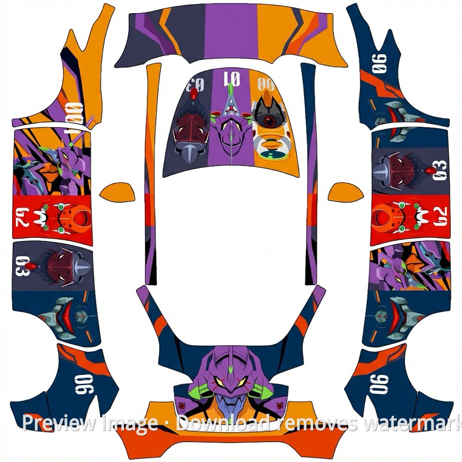 Model Y Cool Skin Wrap Template