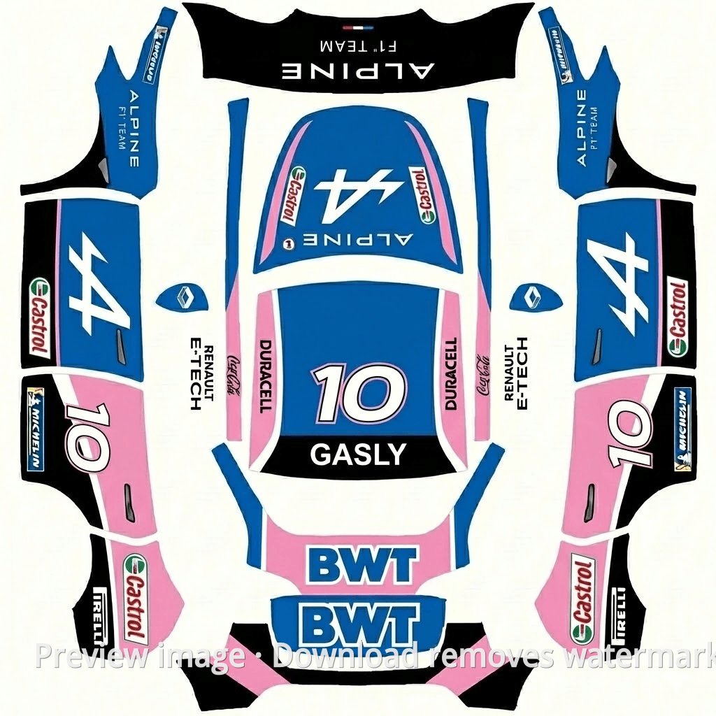 Model Y Alpine Pierre Gasly Theme Wrap Template