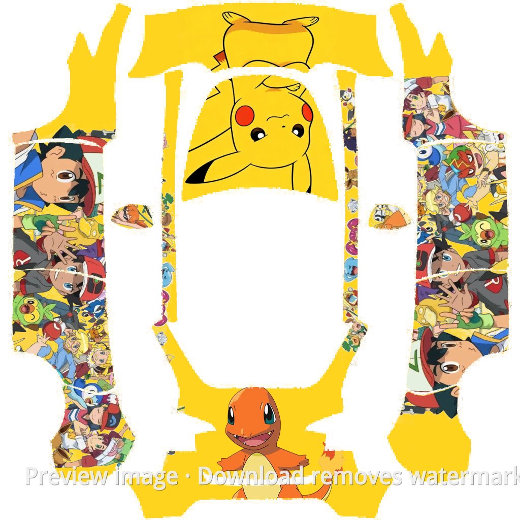 Model Y Pokemon Collection Theme Wrap Template