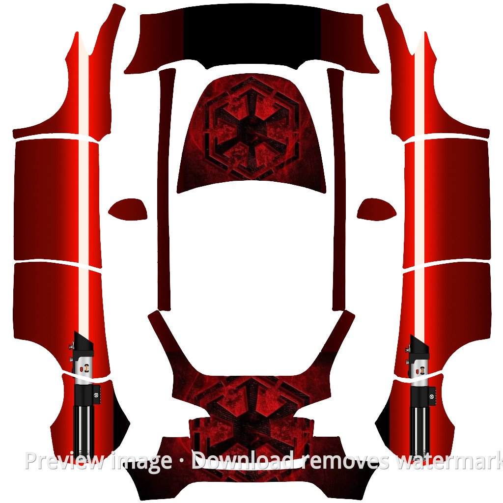 Red Alert Theme Model Y Wrap Template