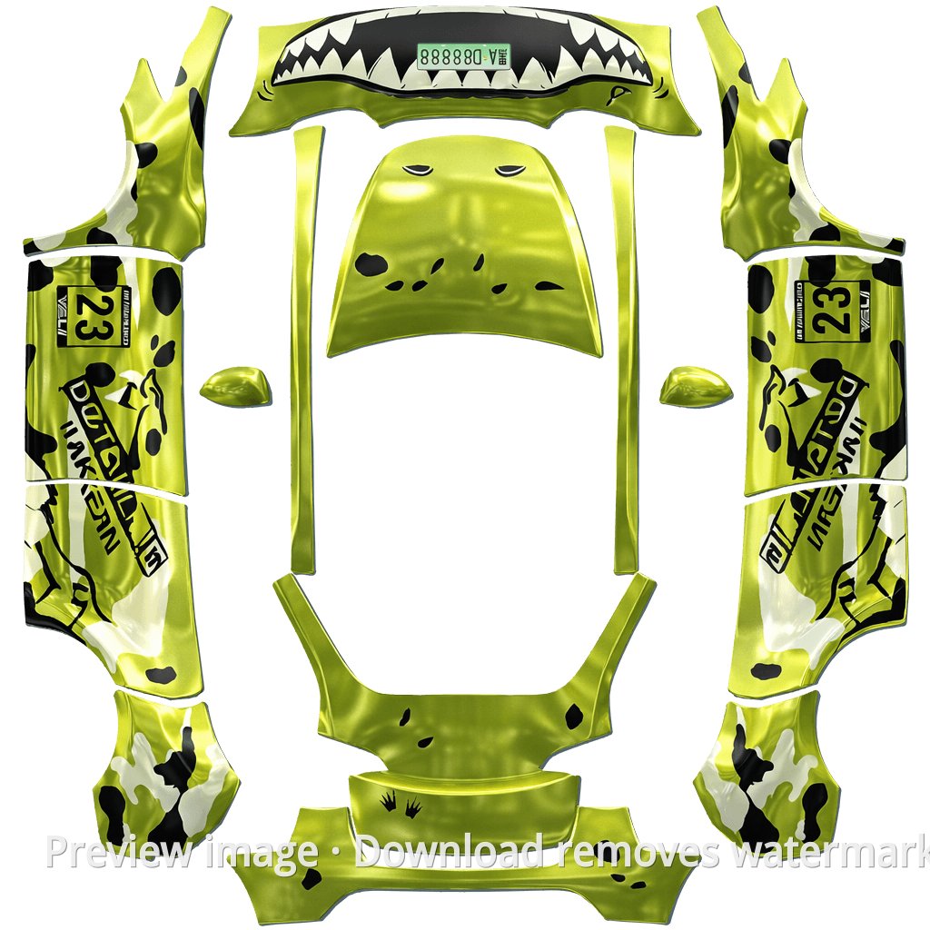 Model Y Tyrannosaurus 3 Theme Wrap Template