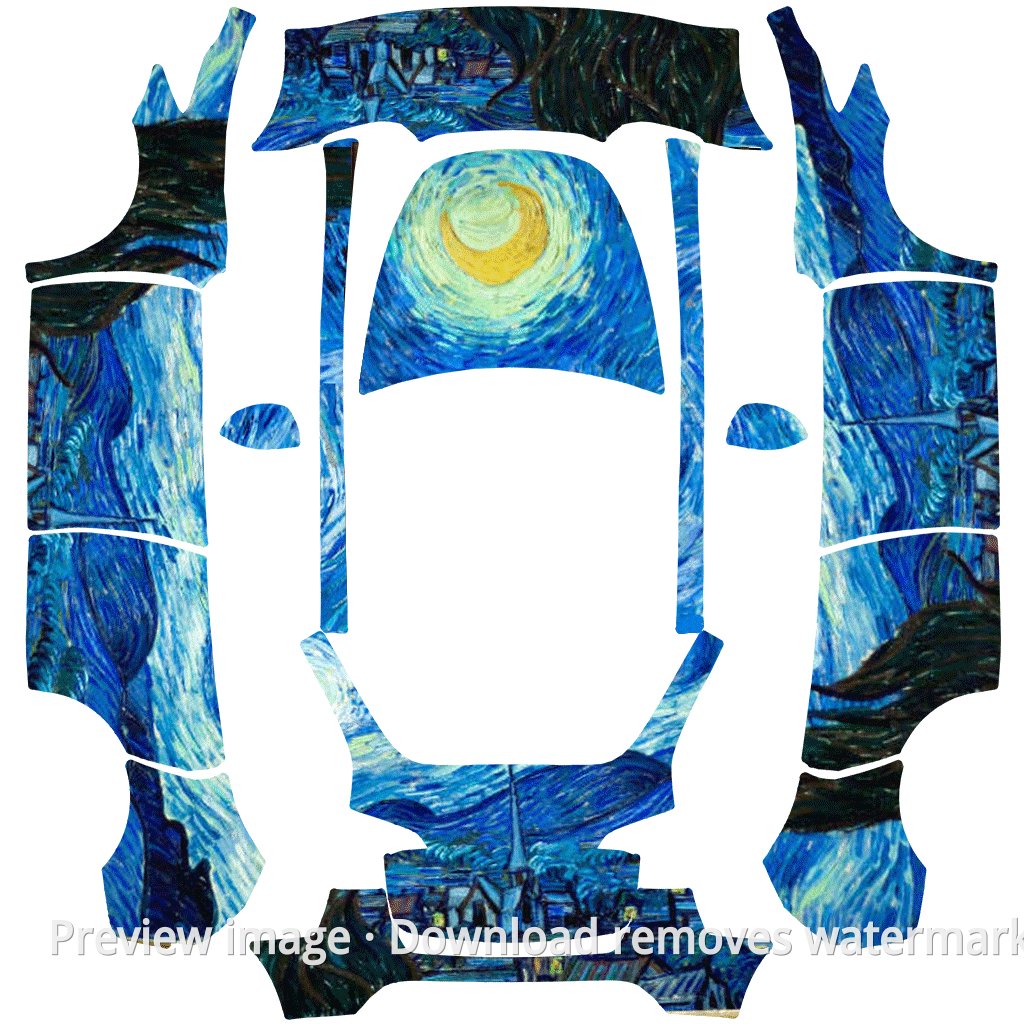 Van Gogh Starry Night Theme - Model Y
